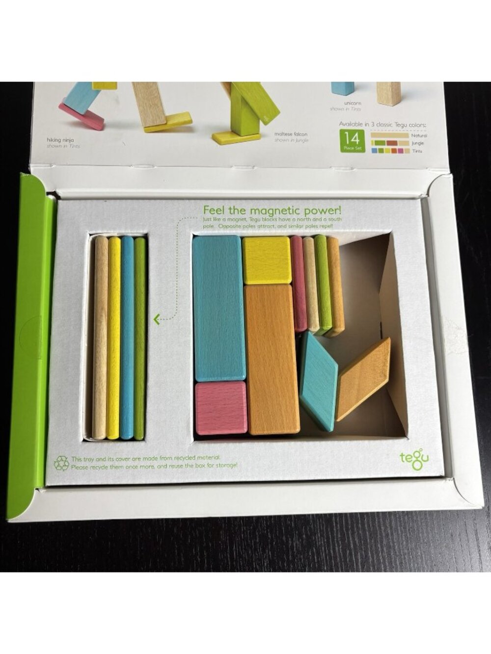 TEGU Tints Set of 14 Magnetic Wooden Blocks
